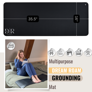 Grounding Mat for Bed, Dream Roam Grounding Sleep Solution, Stress Relief Conductive Mattress Cover, Safety Adapter, 2 Cords, Premium Packaging, 2-Year Warranty, Twin: 27"x73" Queen: 54"x73" Multipurpose: 35.5”x16”