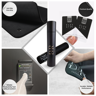 Grounding Mat for Bed, Dream Roam Grounding Sleep Solution, Stress Relief Conductive Mattress Cover, Safety Adapter, 2 Cords, Premium Packaging, 2-Year Warranty, Twin: 27"x73" Queen: 54"x73" Multipurpose: 35.5”x16”