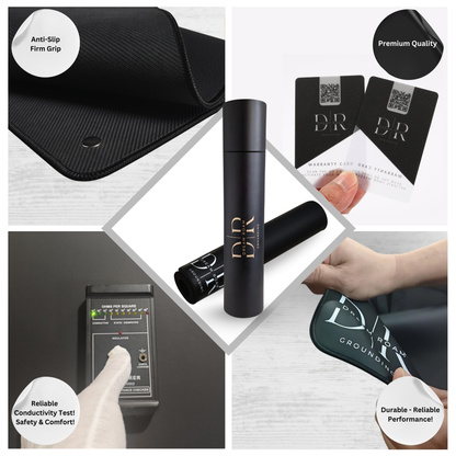 Grounding Mat for Bed, Dream Roam Grounding Sleep Solution, Stress Relief Conductive Mattress Cover, Safety Adapter, 2 Cords, Premium Packaging, 2-Year Warranty, Twin: 27"x73" Queen: 54"x73" Multipurpose: 35.5”x16”