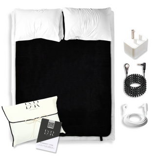 Grounding Mat for Bed, Dream Roam Grounding Sleep Solution, Stress Relief Conductive Mattress Cover, Safety Adapter, 2 Cords, Premium Packaging, 2-Year Warranty, Twin: 27"x73" Queen: 54"x73" Multipurpose: 35.5”x16”