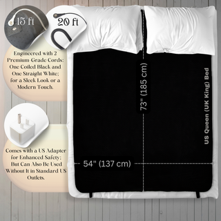 Grounding Mat for Bed, Dream Roam Grounding Sleep Solution, Stress Relief Conductive Mattress Cover, Safety Adapter, 2 Cords, Premium Packaging, 2-Year Warranty, Twin: 27"x73" Queen: 54"x73" Multipurpose: 35.5”x16”